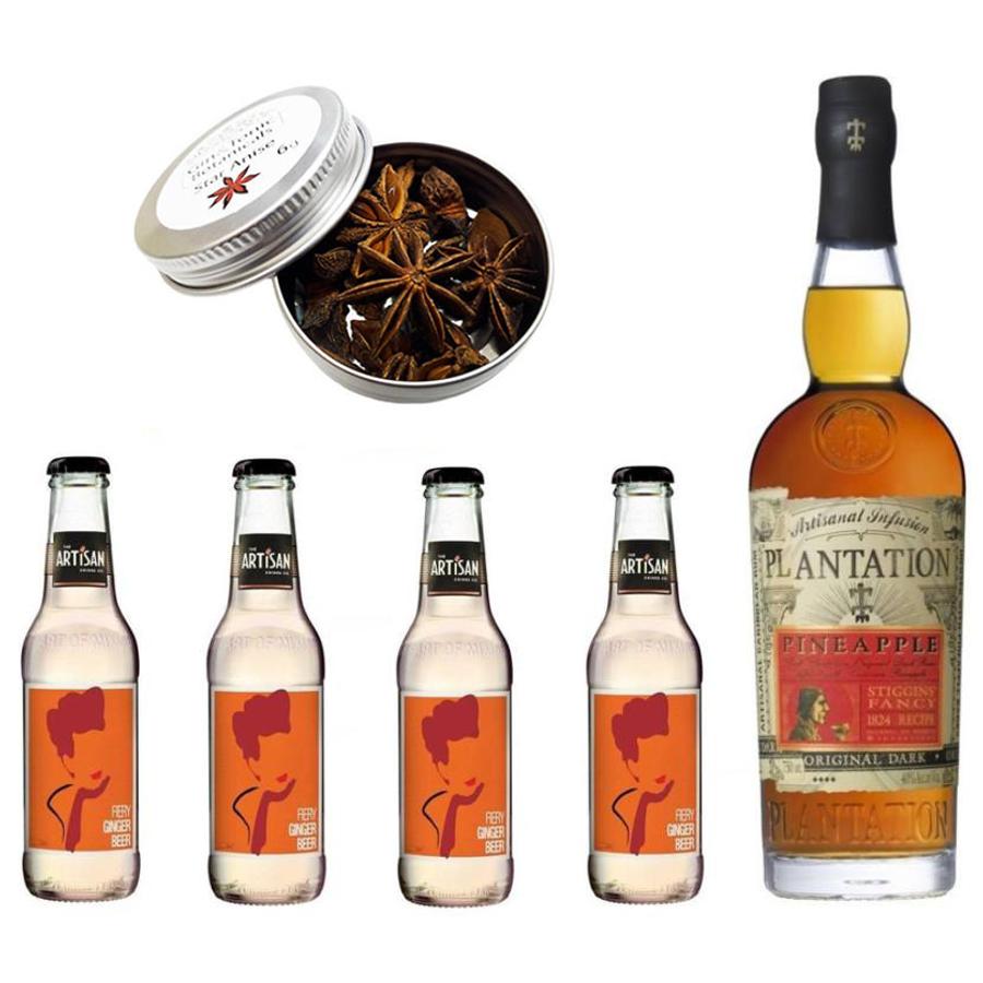 Plantation Pineapple Rum & Ginger Beer Szett Ajándék Csillagánizzsal